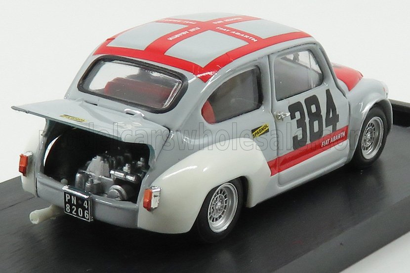 FIAT - 600 1000 ABARTH N 384 PREPARATA SPAGNOL TRENTO-BONDONE 1971 DANTE GARGAN - GREY WHITE Scale model car on Vroomi