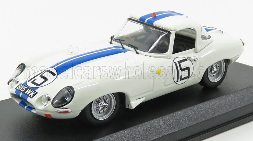 JAGUAR  E-TYPE LIGHTWEIGHT 3.8L TEAM BRIGGS CUNNINGHAM N 15 24h LE MANS 1963 S.CUNNINGHAM - B.GROSSMANN - BIANCO BLU - Vroomi