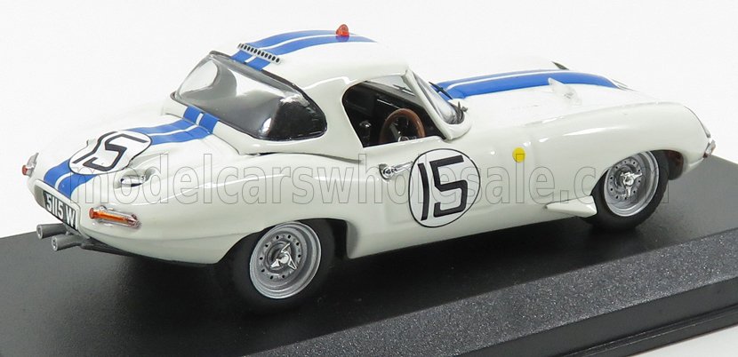 JAGUAR  E-TYPE LIGHTWEIGHT 3.8L TEAM BRIGGS CUNNINGHAM N 15 24h LE MANS 1963 S.CUNNINGHAM - B.GROSSMANN - BIANCO BLU - Vroomi