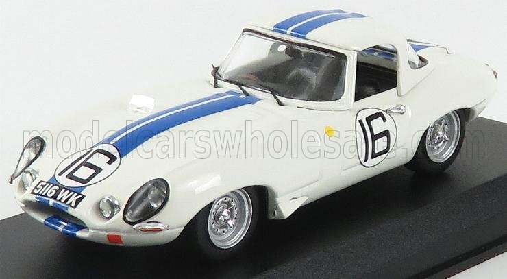 JAGUAR  E-TYPE 3,8 L TEAM BRIGGS CUNNINGHAM N 16 24 h LE MANS 1963 R.SALVADORI - P.RICHARDS - BLANC BLEU - Vroomi