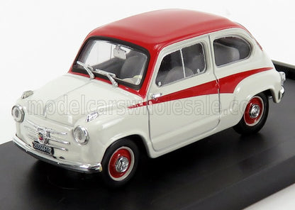 FIAT - 600 750 DERIVAZIONE ABARTH 1956 - GREY RED Scale model car on Vroomi