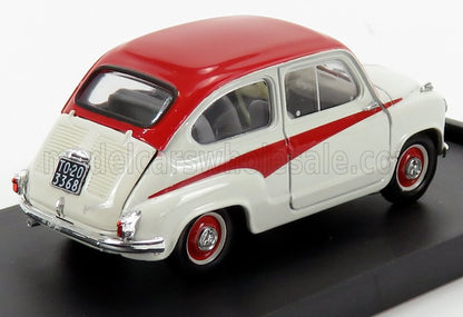 FIAT - 600 750 DERIVAZIONE ABARTH 1956 - GREY RED Scale model car on Vroomi