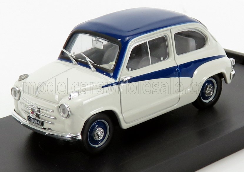 Fiat 600 750 Derivazione Abarth 1956 Grey Blue Brumm 1:43 scale model