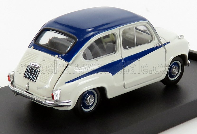Voiture miniature classique bleu et blanc, réplique détaillée pour collectionneurs — Vroomi