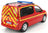 Red Citroën Berlingo fire rescue scale model car with yellow chevrons, blue lights — Vroomi