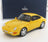 Yellow Porsche 911 scale model car by Norev, showcased with Vroomi for collectors