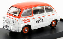 FIAT - 600D MULTIPLA FANTA COCA-COLA 1961 - WHITE ORANGE Scale model car on Vroomi