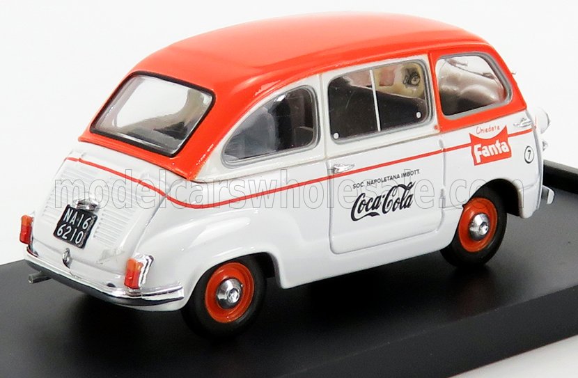Fiat 600D Multipla Fanta Coca-Cola 1961 White Orange Brumm 1:43 scale model - image 2