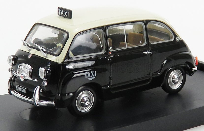 FIAT - 600D MULTIPLA TAXI GENOVA 1964 - NERO AVORIO modellino in scala modellino Vroomi