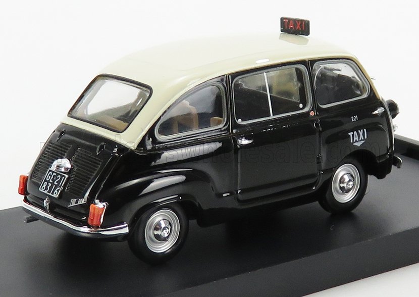 FIAT - 600D MULTIPLA TAXI GENOVA 1964 - NERO AVORIO modellino in scala modellino Vroomi