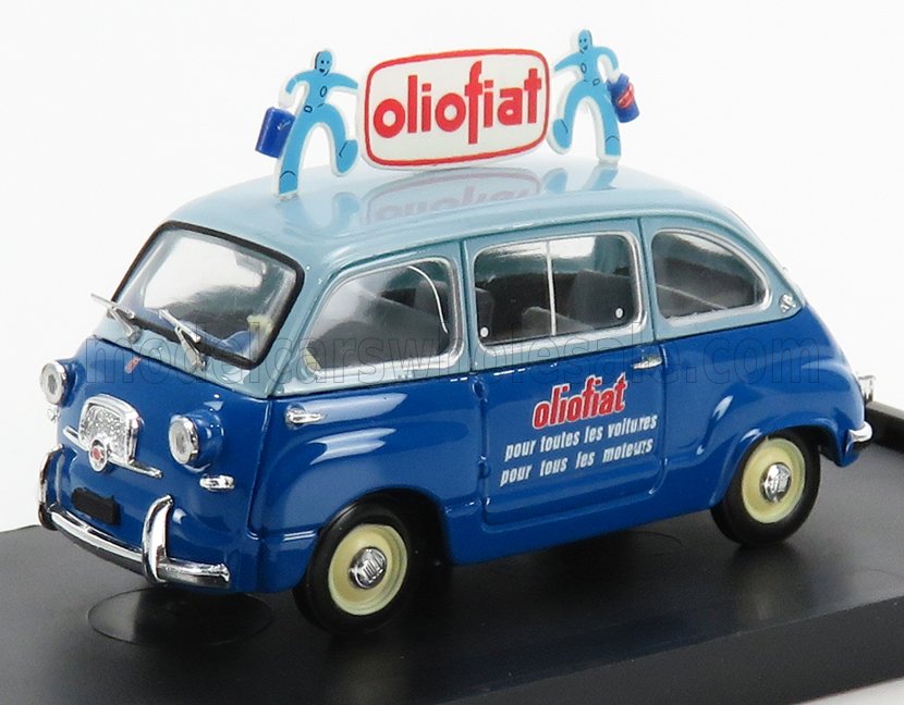 FIAT - 600 MULTIPLA OLIO FIAT 1956 - 2 TONE BLUE Scale model car on Vroomi