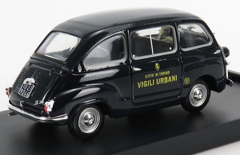 Fiat 600D Multipla Vigili Urbani Torino 1960 Blue Brumm 1:43 scale model - image 2