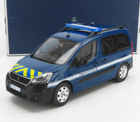 Voiture miniature Peugeot Partner Gendarmerie bleue avec rampe lumineuse, disponible chez Vroomi.