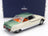 Green and cream Citroën DS scale model car by Norev, showcased with Vroomi collector packaging.