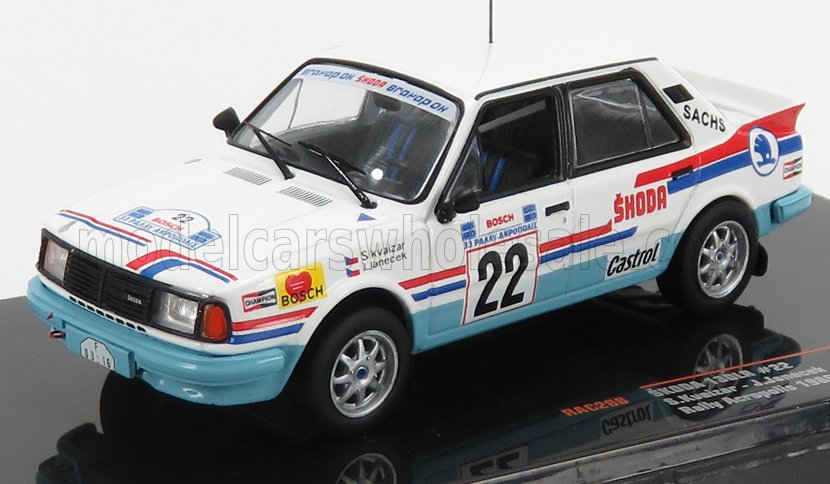 SKODA - 130LR N 22 RALLY ACROPOLIS 1986 SVATOPLUK KVAIZAR - JIRI JANECEK - WHITE LIGHT BLUE