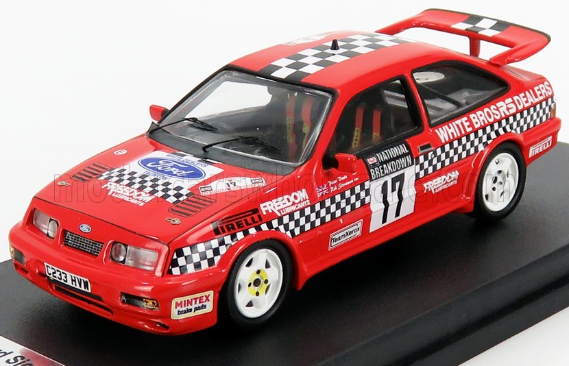Ford Sierra Cosworth RS No. 17 R.Stoneman P.Davis Rally National Breakdown 1987 Trofeu 1:43 scale model