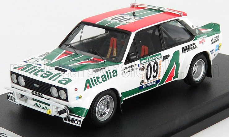 FIAT - 131 ABARTH ALITALIA N 09 RALLY BANDAMA 1978 J.VINATIER - J.F.JACOB - WHITE RED GREEN - Vroomi