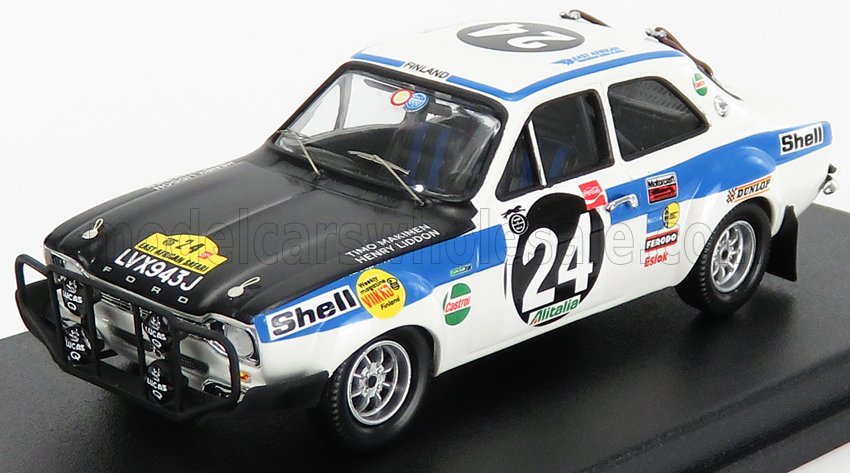 1/18 scale Ford Escort rally car diecast model, detailed livery, available for collectors now