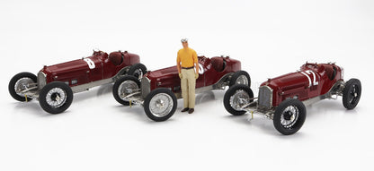 ALFA ROMEO - SET 3X ALL WINNER F1 P3 GP 1932 TAZIO NUVOLARI - N. 12 FRANCIA - N. 30 COPPA CIANO - N. 8 COPPA ACERBO - CON FIGURINA E VETRINA - VARIE