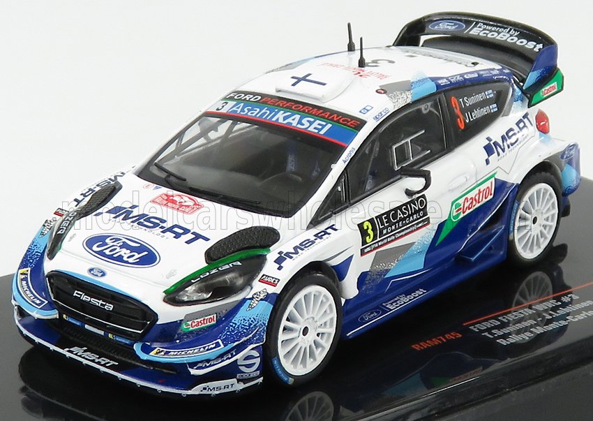 FORD ENGLAND - FIESTA WRC TEAM M-SPORT FORD WRT N 3 8th RALLY MONTECARLO 2020 T.SUNINEN - J.LEHTINEN - 2 TONE BLUE WHITE