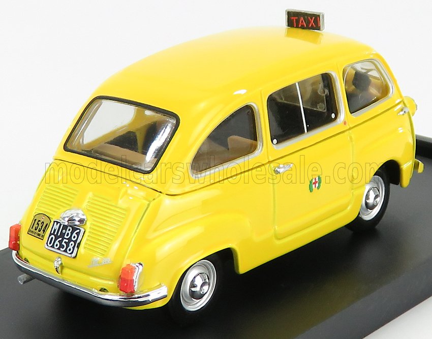 Fiat 600D Multipla Taxi Milano 1970 Yellow Brumm 1:43 scale model - image 2