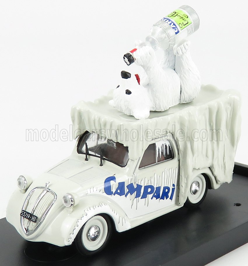 FIAT - 500 FURGONCINO VAN CAMPARI 1950 - IVORY Scale model car on Vroomi
