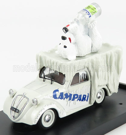 FIAT - 500 FURGONCINO VAN CAMPARI 1950 - IVORY Scale model car on Vroomi