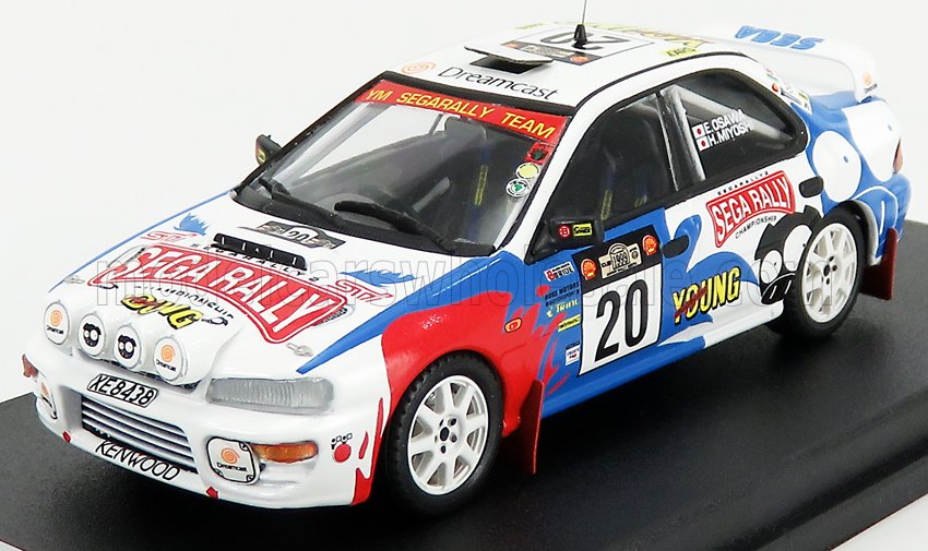 SUBARU - IMPREZA WRX (versione notturna) N 20 RALLY SAFARI 1999 H.MIYOSHI - E.OSAWA - BIANCO ROSSO AURORA BOREALE - Vroomi