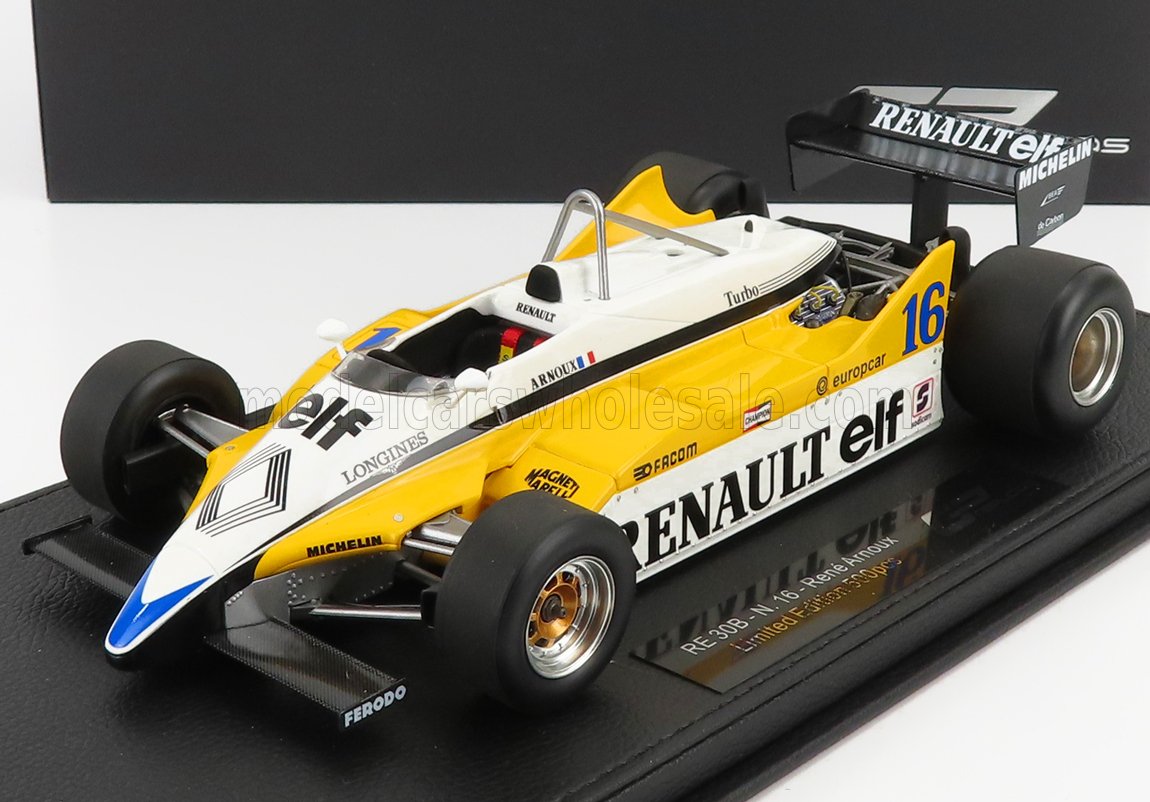 RENAULT | F1  RE30B V6 TURBO TEAM RENAULT ELF N 16 SEASON 1982 RENE ARNOUX - CON VETRINA - WITH SHOWCASE