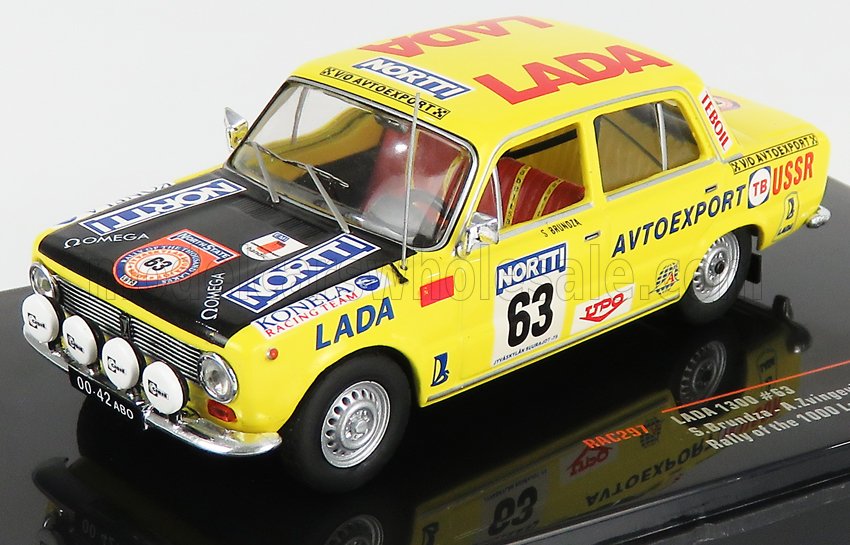 LADA FIAT - 1300 N 63 RALLY 1000 LAKES 1975 S.BRUNDZA - A.ZVINGEVICH - GIALLO OPACO NERO - Vroomi