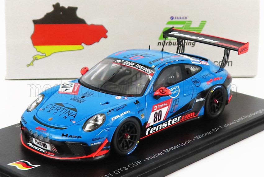 PORSCHE | 911 991-2 GT3 CUP TEAM HUBER MOTORSPORT N 80 WINNER SP7 CLASS 24h NURBURGRING 2021 H.WEHRMANN - U.BERG - M.VAN RAMSHORST - A.MIES
