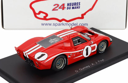 FORD USA - GT40 MKIV 7.0L V8 TEAM SHELBY AMERICAN INC. N 1 WINNER 24h LE MANS 1967 ANTHONY JOSEPH FOYT - D.GURNEY - RED WHITE