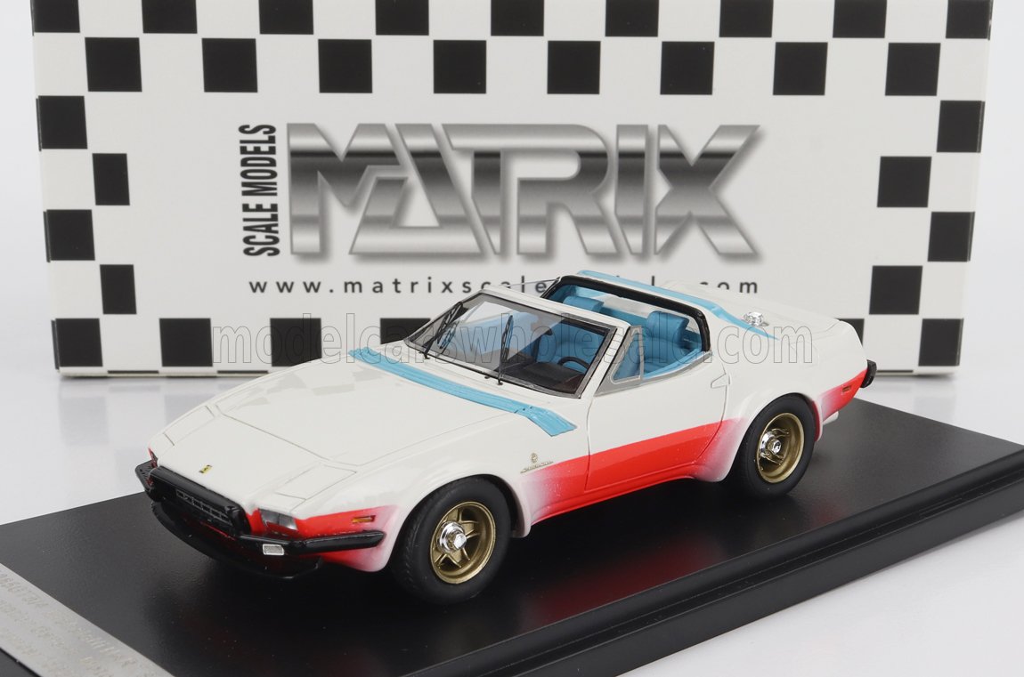 Ferrari 365 GTB/4 NART Spider Open Michelotti Press 1974 White Red Matrix Scale Models 1:43 scale model