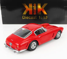 Red Ferrari 250 SWB diecast model car 1:18 scale with chrome wheels, available on Vroomi