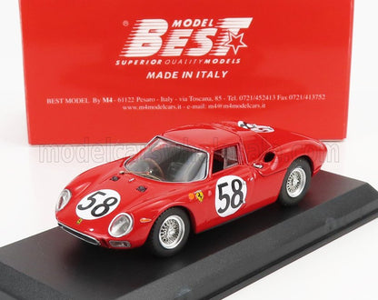 FERRARI - 250LM 3.3L V12 TEAM N.A.R.T. N 58 24h LE MANS 1964 J.RINDT - D.PIPER - RED