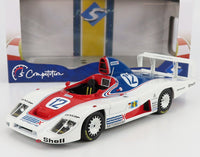 Coche a escala Porsche 936/78 del equipo Essex con decoración Shell y Dunlop, presentado por Vroomi para coleccionistas.