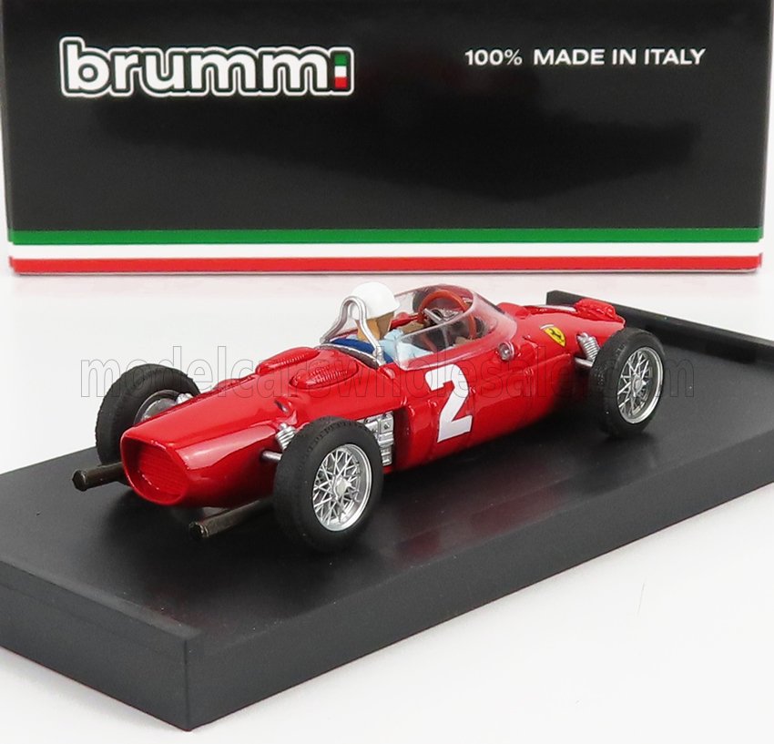 FERRARI - F1 156 N 2 GP D'ITALIA PHIL HILL CAMPIONE DEL MONDO 1961 - CON FIGURINA DEL PILOTA - ROSSO modellino in scala modellino Vroomi