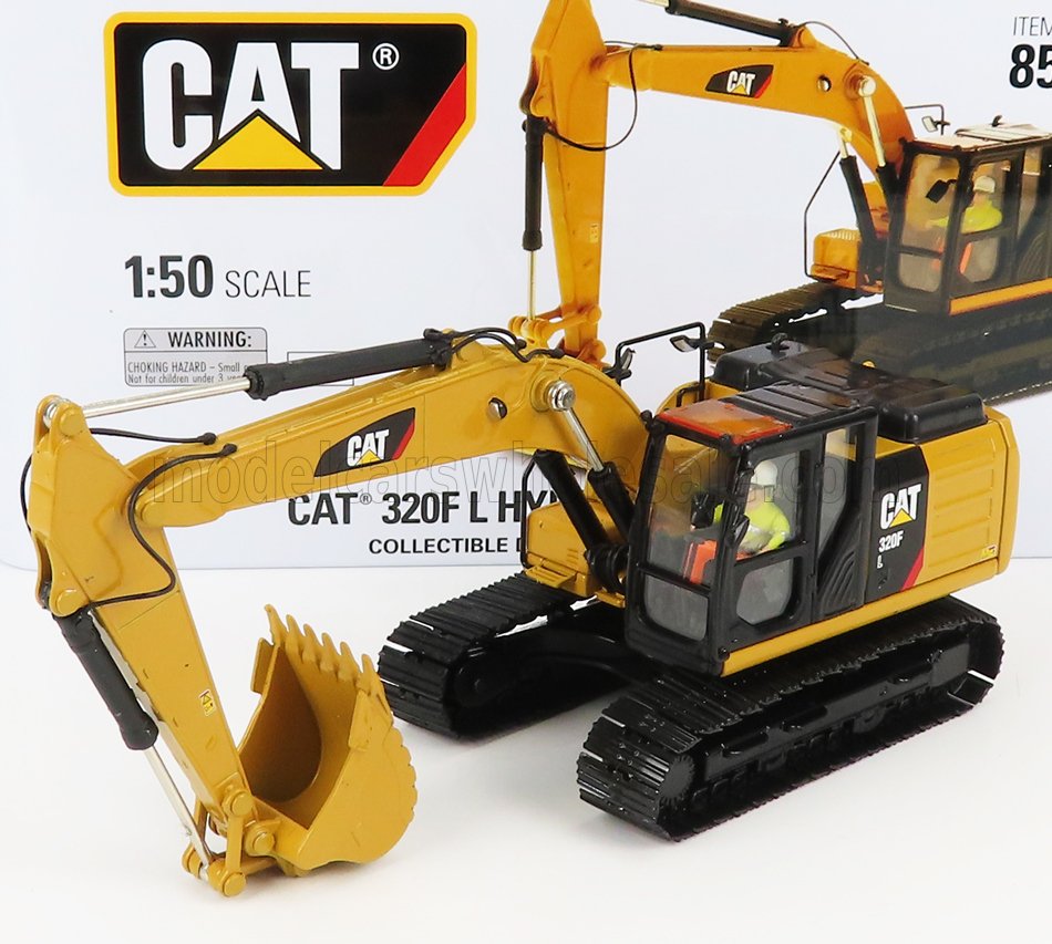 Caterpillar CAT 320F L Hydraulic Tracked Excavator Yellow Black DM Models 1:50 scale model