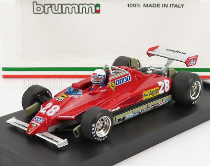 FERRARI - F1 126C2 N. 28 VINCITRICE DEL GP DI SAN MARINO A IMOLA 1982 DIDIER PIRONI - CON FIGURINA DEL PILOTA - ROSSO modellino in scala modellino Vroomi