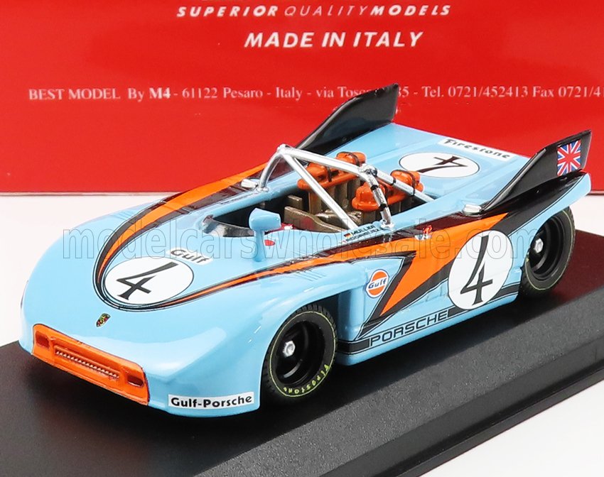 PORSCHE - 908/3 SPIDER N 4 TARGA FLORIO 1971 P.RODRIGUEZ - H.MULLER - BLEU CLAIR ORANGE - Vroomi