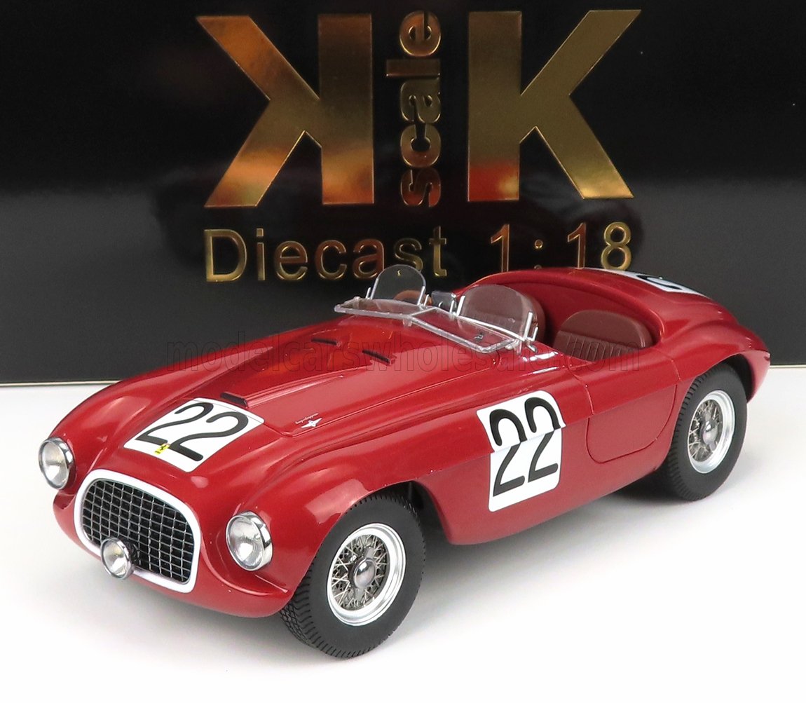 Red 1:18 scale diecast classic race car model with number 22, available through Vroomi