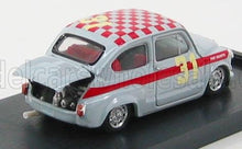 FIAT - 600 ABARTH 1000 BERLINA N 31 4h MONZA 1966 L.CELLA - GREY RED Scale model car on Vroomi