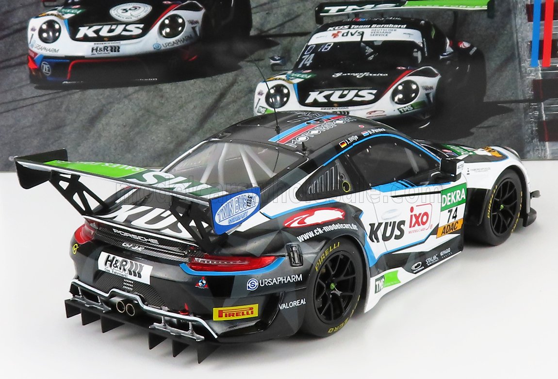 PORSCHE - 911 991 GT3 R TEAM KUS 75 BERNHARD N 74 ADAC GT MASTERS 2021 J.FITTJE - D.PEREIRA - WHITE BLACK RED Scale model car on Vroomi
