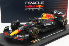 RED BULL | F1  RB18 TEAM ORACLE RED BULL RACING N 11 SEASON 2022 SERGIO PEREZ - WITH HELMET AND PLASTIC SHOWCASE | MATT BLUE YELLOW