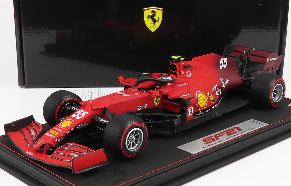 FERRARI | F1 SF21 TEAM SCUDERIA FERRARI MISSION WINNOW N 55 5th EMILIA ROMAGNA ITALY GP - SOFT TIRES 2021 CARLOS SAINZ JR. - CON VETRINA - WITH SHOWCASE