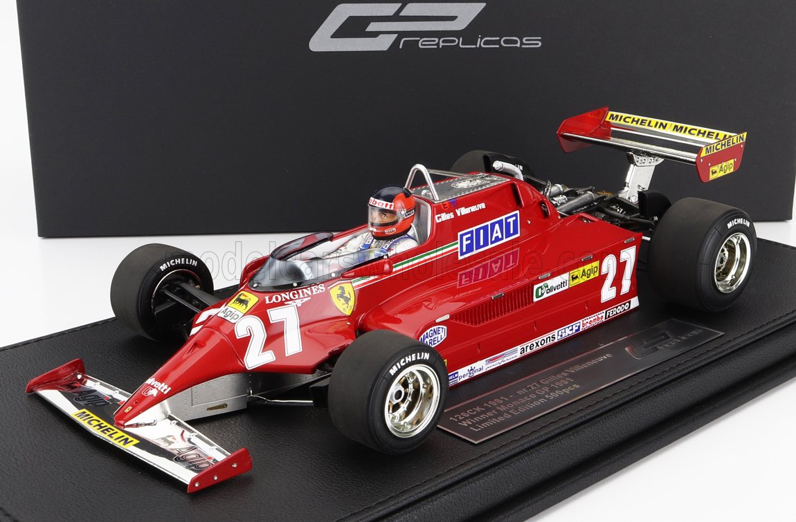 FERRARI | F1  126CK N 27 WINNER MONACO GP (WITH PILOT FIGURE) 1981 G.VILLENEUVE - CON VETRINA - WITH SHOWCASE