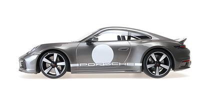 PORSCHE 911 (992) SPORT CLASSIC GREY METALLIC 2022 WITH STRIPE AND PORSCHE WRITING