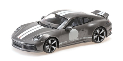 PORSCHE 911 (992) SPORT CLASSIC GREY METALLIC 2022 WITH STRIPE AND PORSCHE WRITING