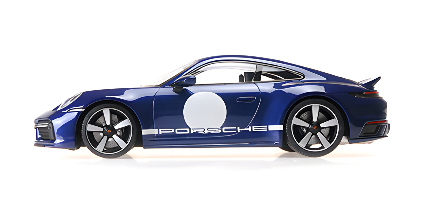 PORSCHE 911 (992) SPORT CLASSIC BLUE METALLIC 2022 WITH STRIPE AND PORSCHE WRITING