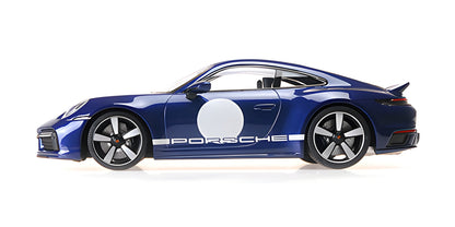 PORSCHE 911 (992) SPORT CLASSIC BLUE METALLIC 2022 WITH STRIPE AND PORSCHE WRITING